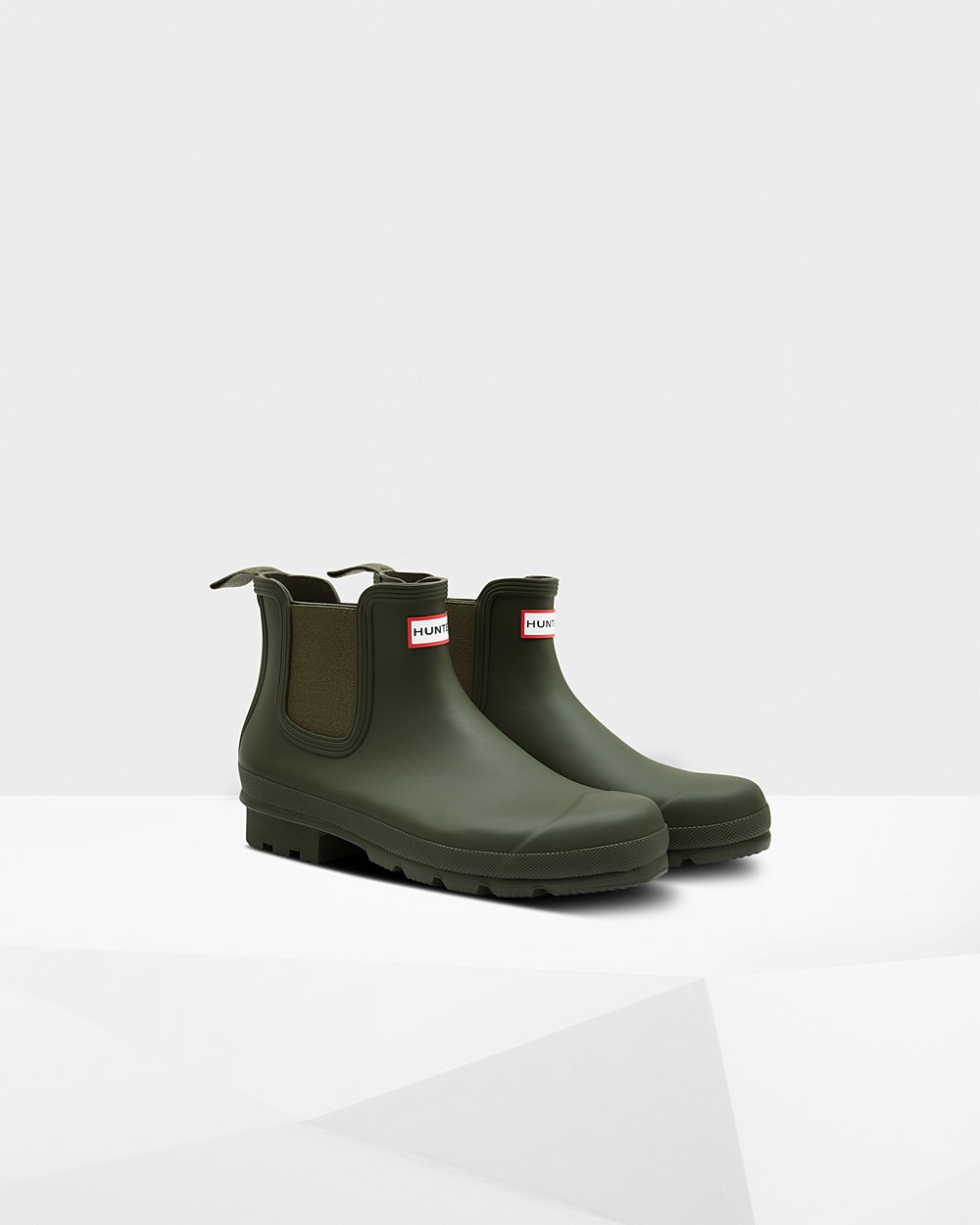 Mens Hunter Original - Chelsea Boots Dark Olive - 0825-CSMWR